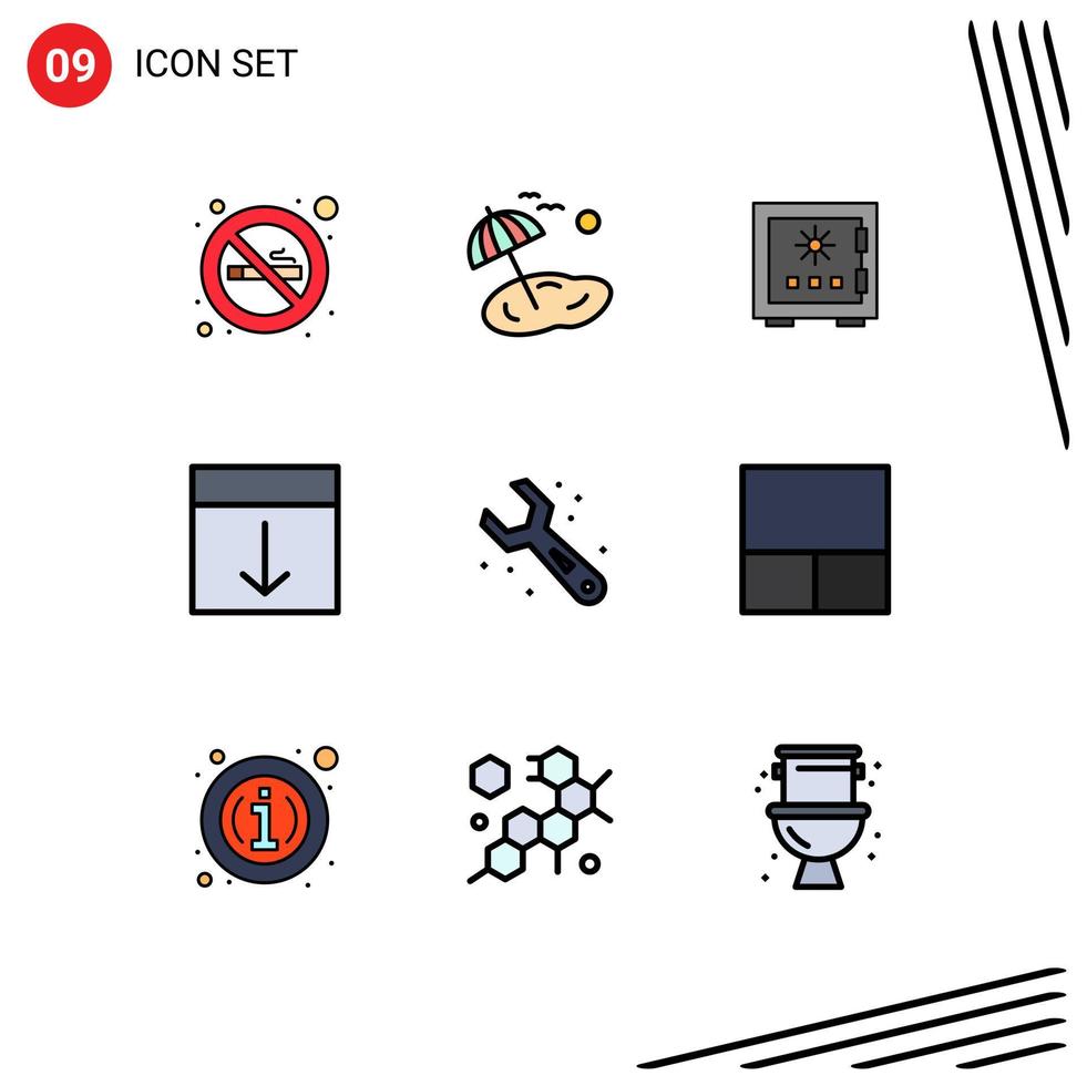 9 Creative Icons Modern Signs and Symbols of layout grid box arrange safety Editable Vector Design Elements