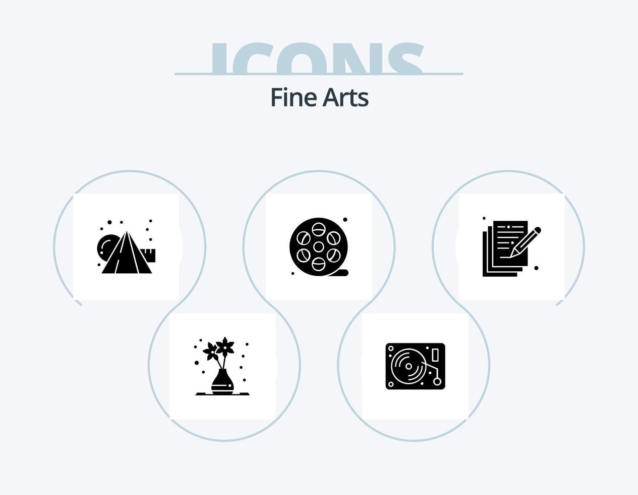 paquete de iconos de glifos de bellas artes 5 diseño de iconos. Arte. pintura. Arte. letras. verdadero vector