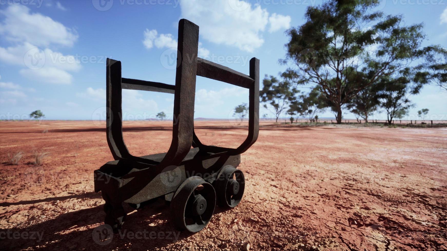 old rusted Mining cart in desert photo
