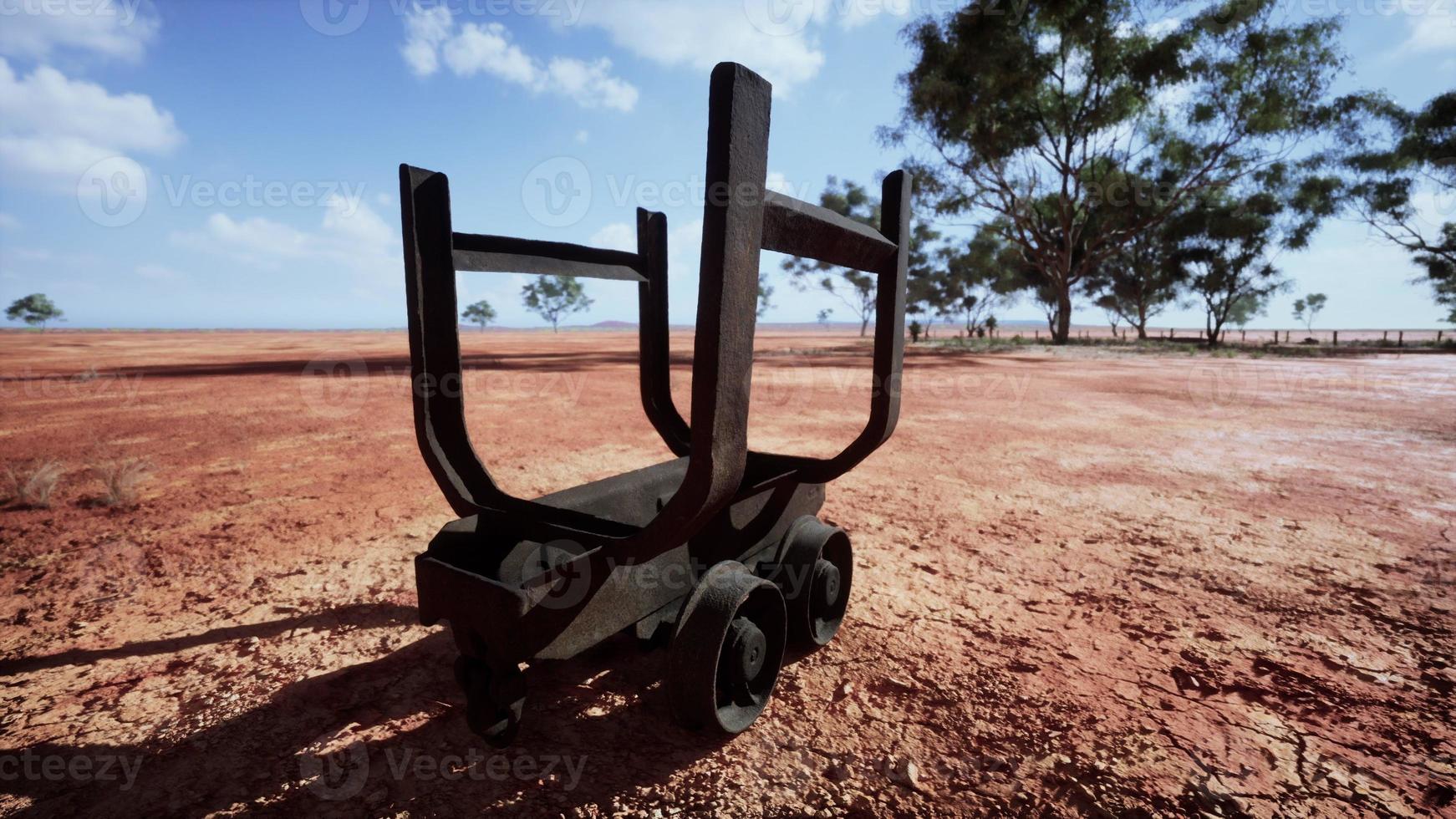 old rusted Mining cart in desert photo