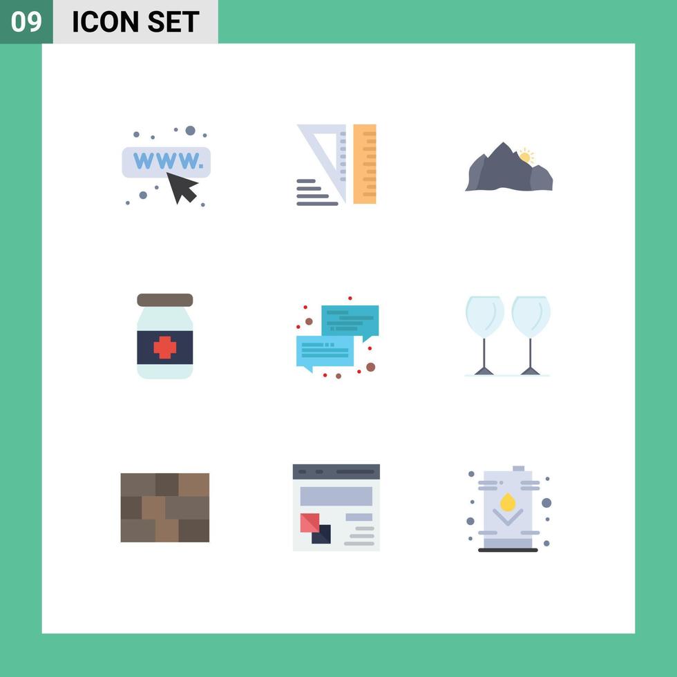 9 Creative Icons Modern Signs and Symbols of message conversation nature communication medical Editable Vector Design Elements