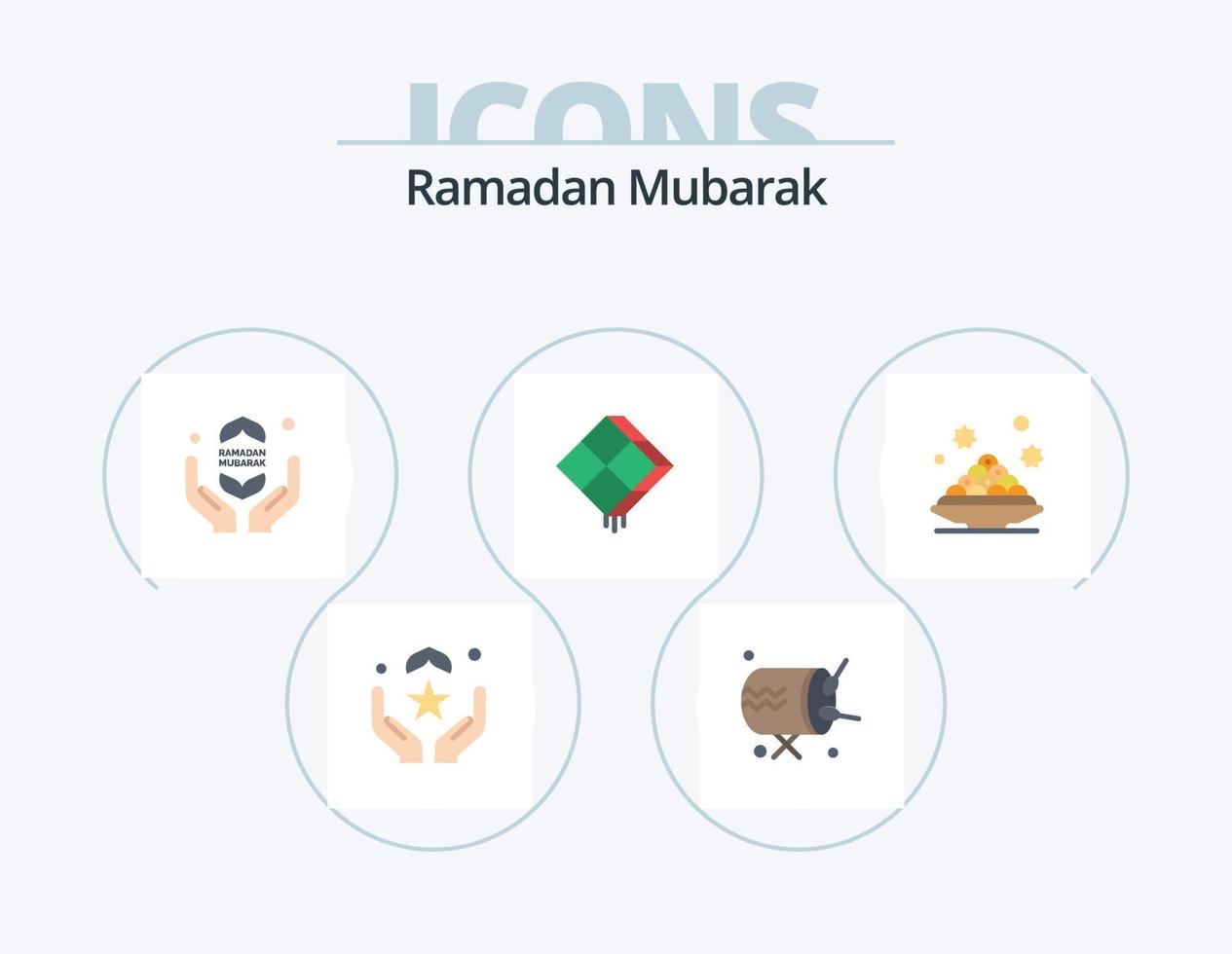 Ramadan Flat Icon Pack 5 Icon Design. islam. hanging. announcement. decor. islam vector