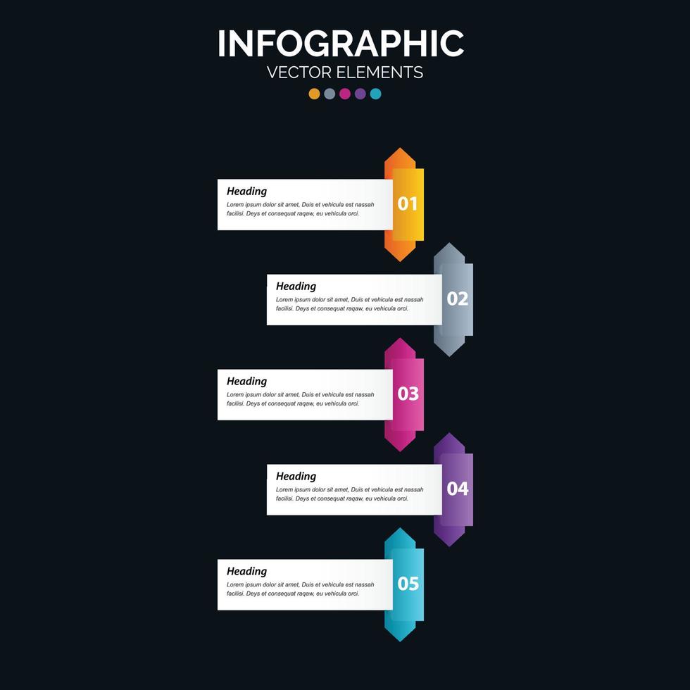 5 Option Infographics diagram annual report web design Business concept steps or processes vector