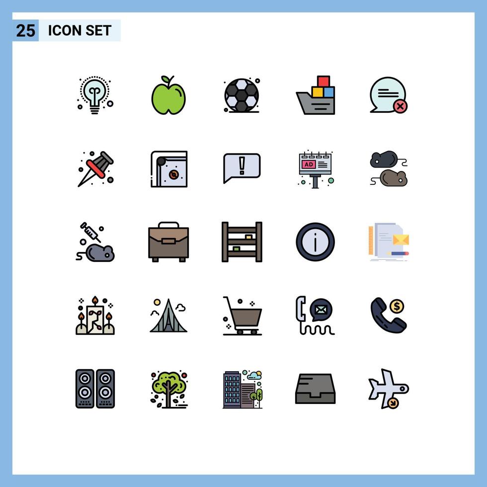 Set of 25 Modern UI Icons Symbols Signs for cross chat gym ship logistic Editable Vector Design Elements