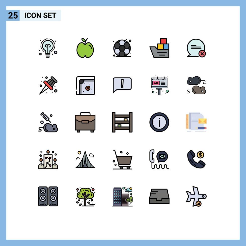 conjunto de 25 iconos de interfaz de usuario modernos signos de símbolos para elementos de diseño vectorial editables logísticos de barcos de gimnasio de chat cruzado vector