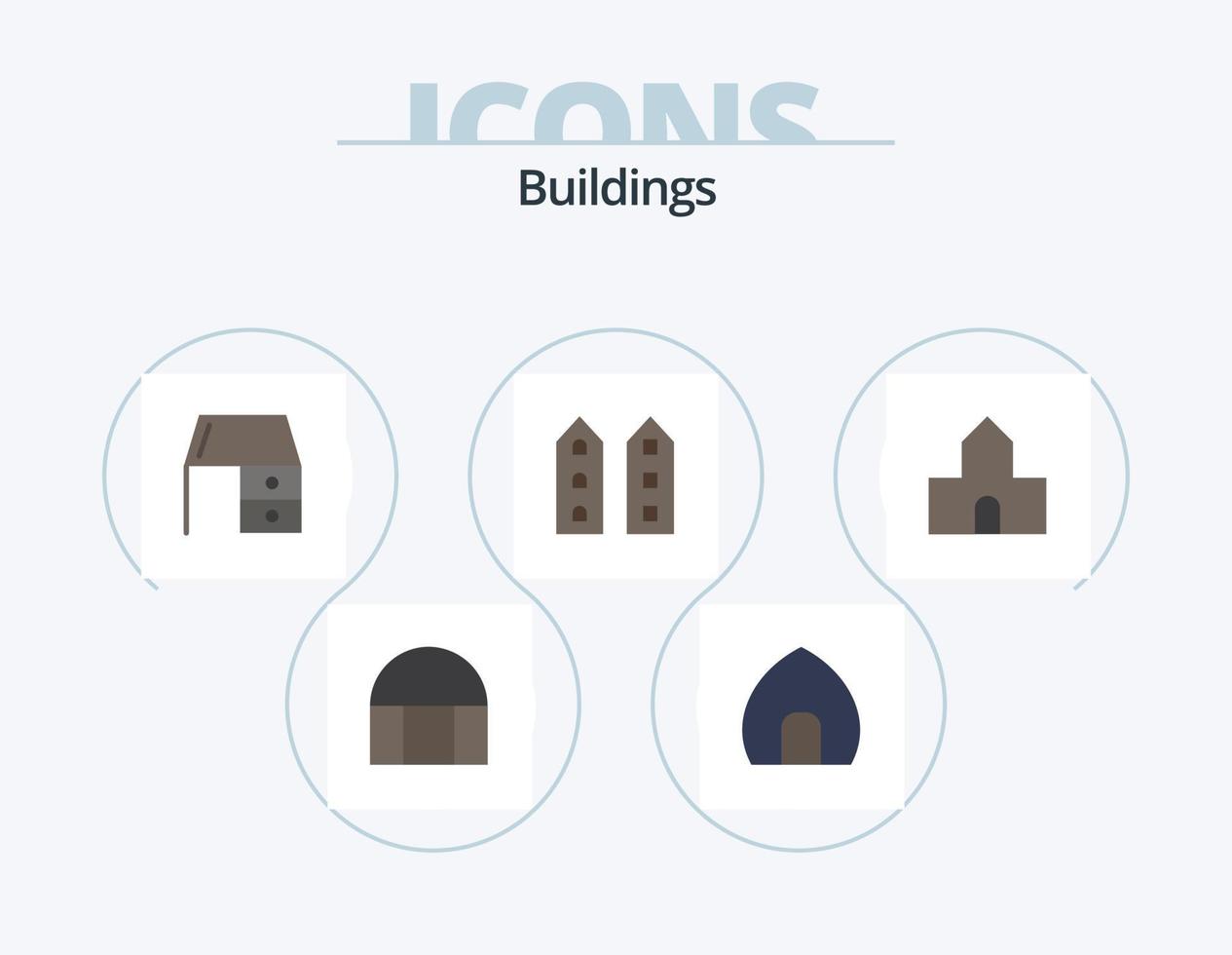 Buildings Flat Icon Pack 5 Icon Design. shops. house. museum. buildings. office desk vector