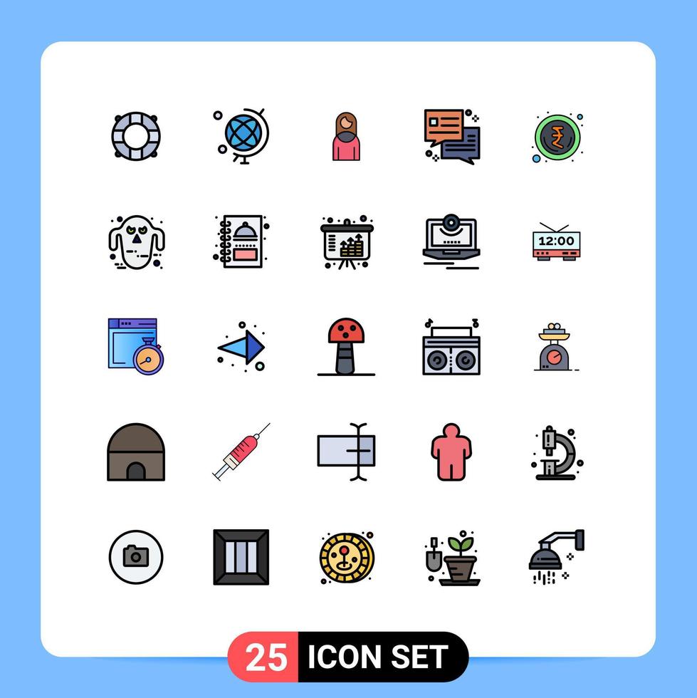 25 Creative Icons Modern Signs and Symbols of ghoul rupee girl money office Editable Vector Design Elements