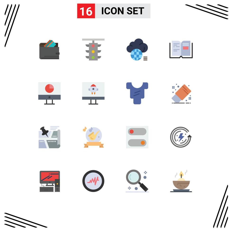 16 Thematic Vector Flat Colors and Editable Symbols of education technology station storage idea Editable Pack of Creative Vector Design Elements