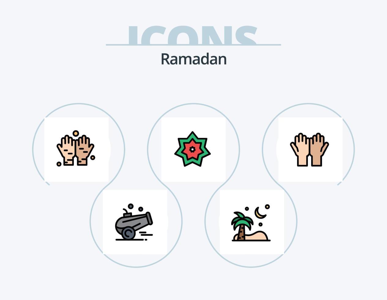 Ramadan Line Filled Icon Pack 5 Icon Design. ramadan. kareem . iftar . islam . vector