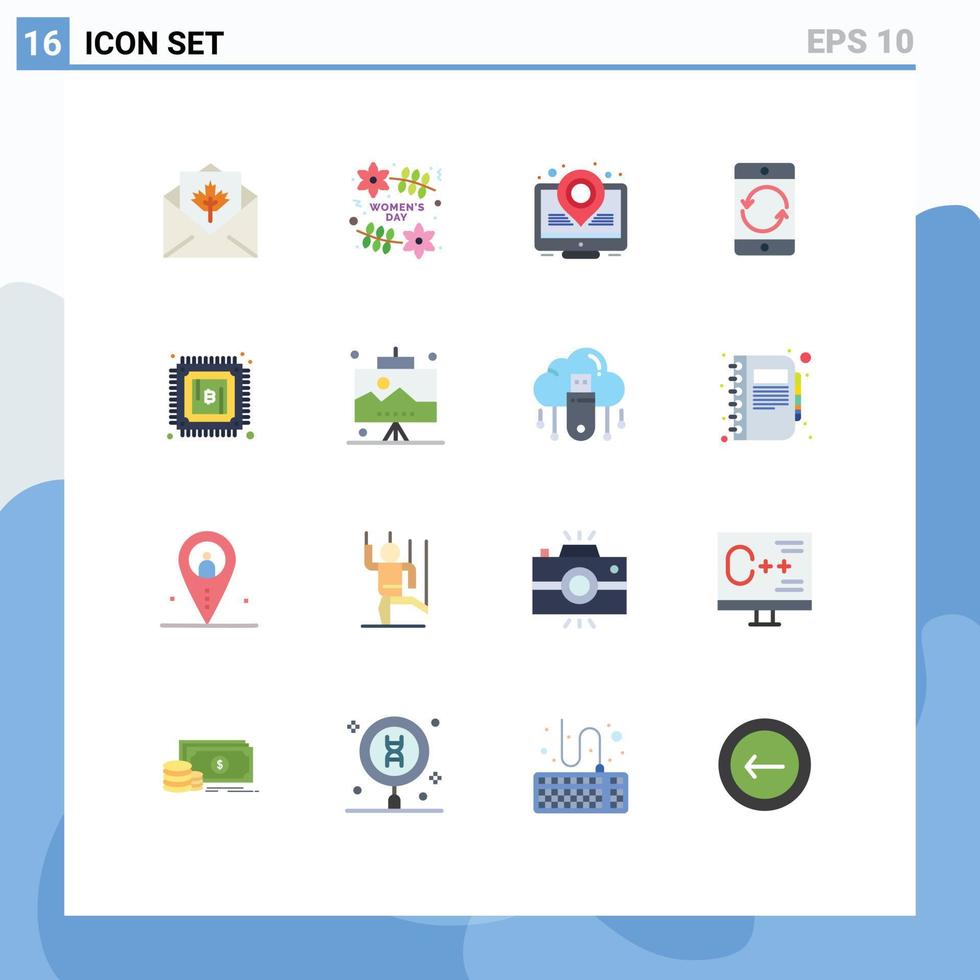 Pictogram Set of 16 Simple Flat Colors of currency devices women device arrow Editable Pack of Creative Vector Design Elements
