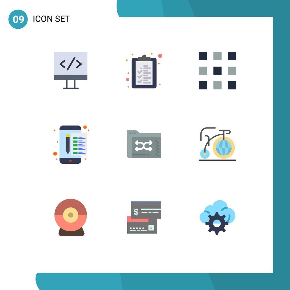 9 Creative Icons Modern Signs and Symbols of management files archive data tax Editable Vector Design Elements