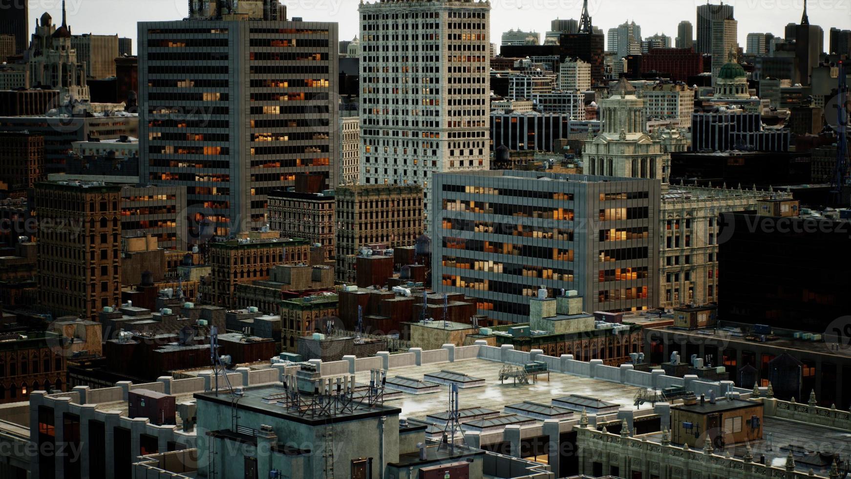 Looking down at New York City photo