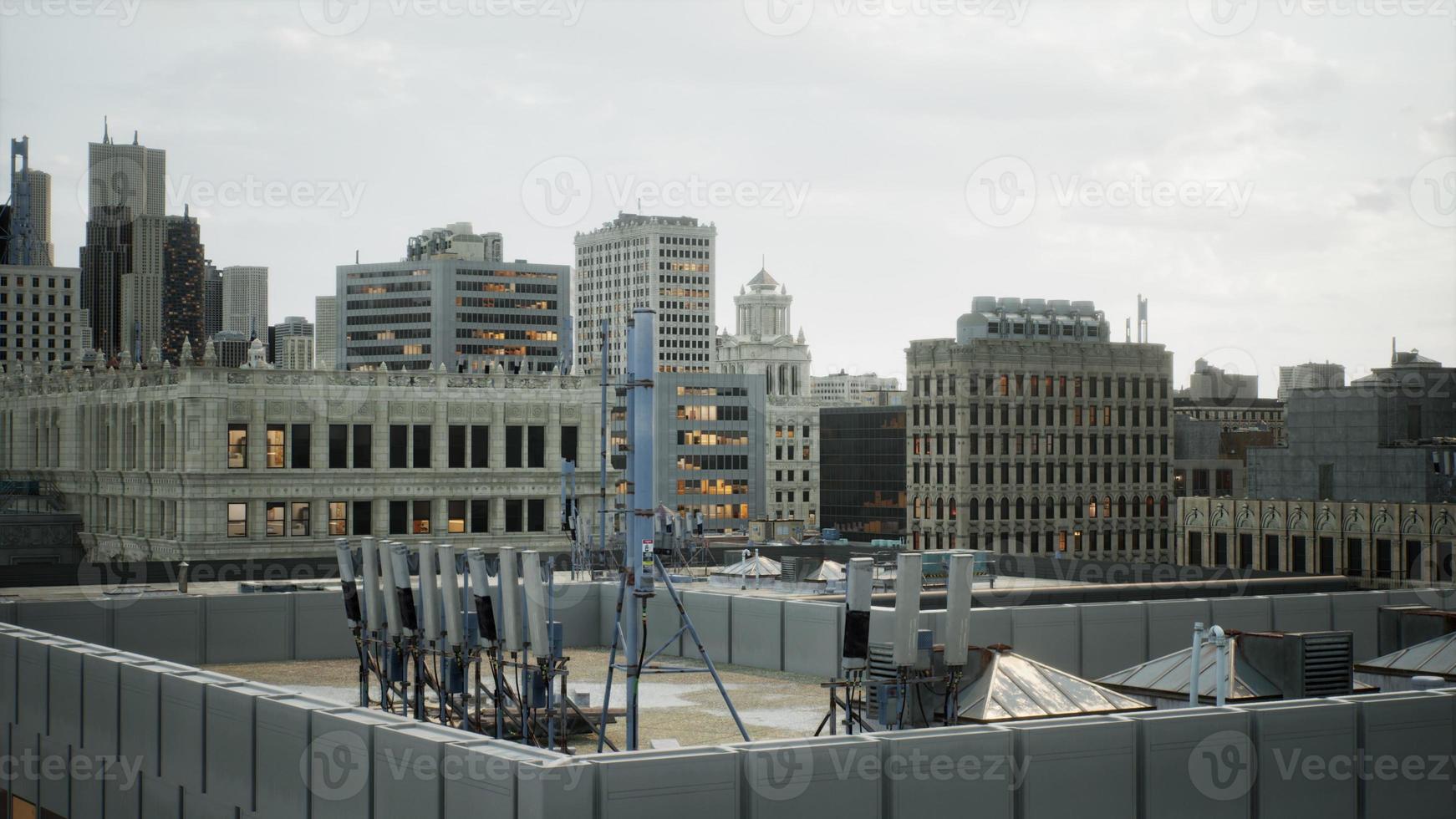 Air conditioning on the roof of a building photo