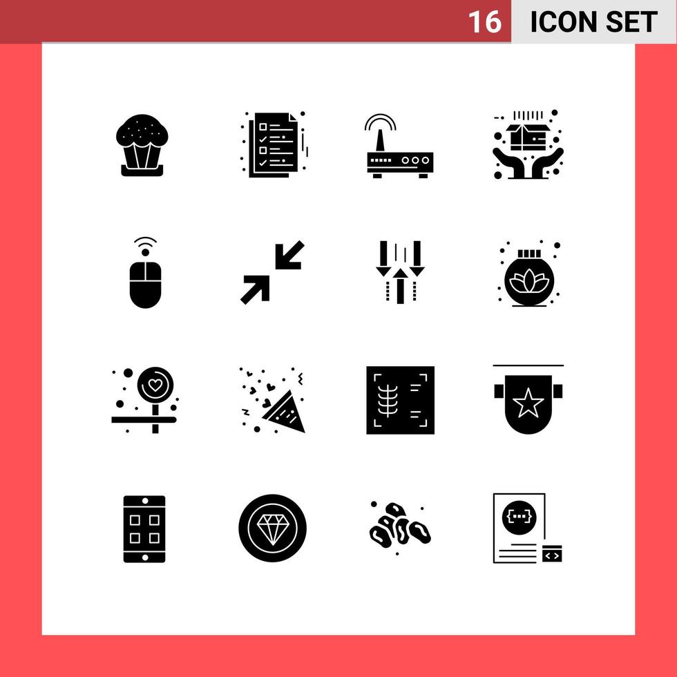 Universal Icon Symbols Group of 16 Modern Solid Glyphs of hardware shipping page ecommerce education Editable Vector Design Elements