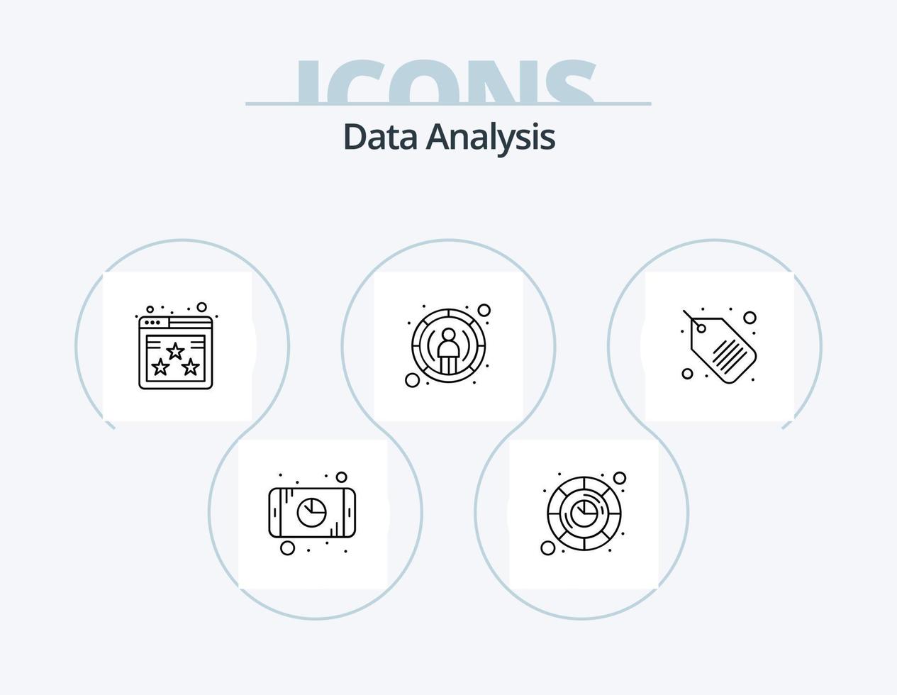 Data Analysis Line Icon Pack 5 Icon Design. analytics. data. report. settings. analysis vector