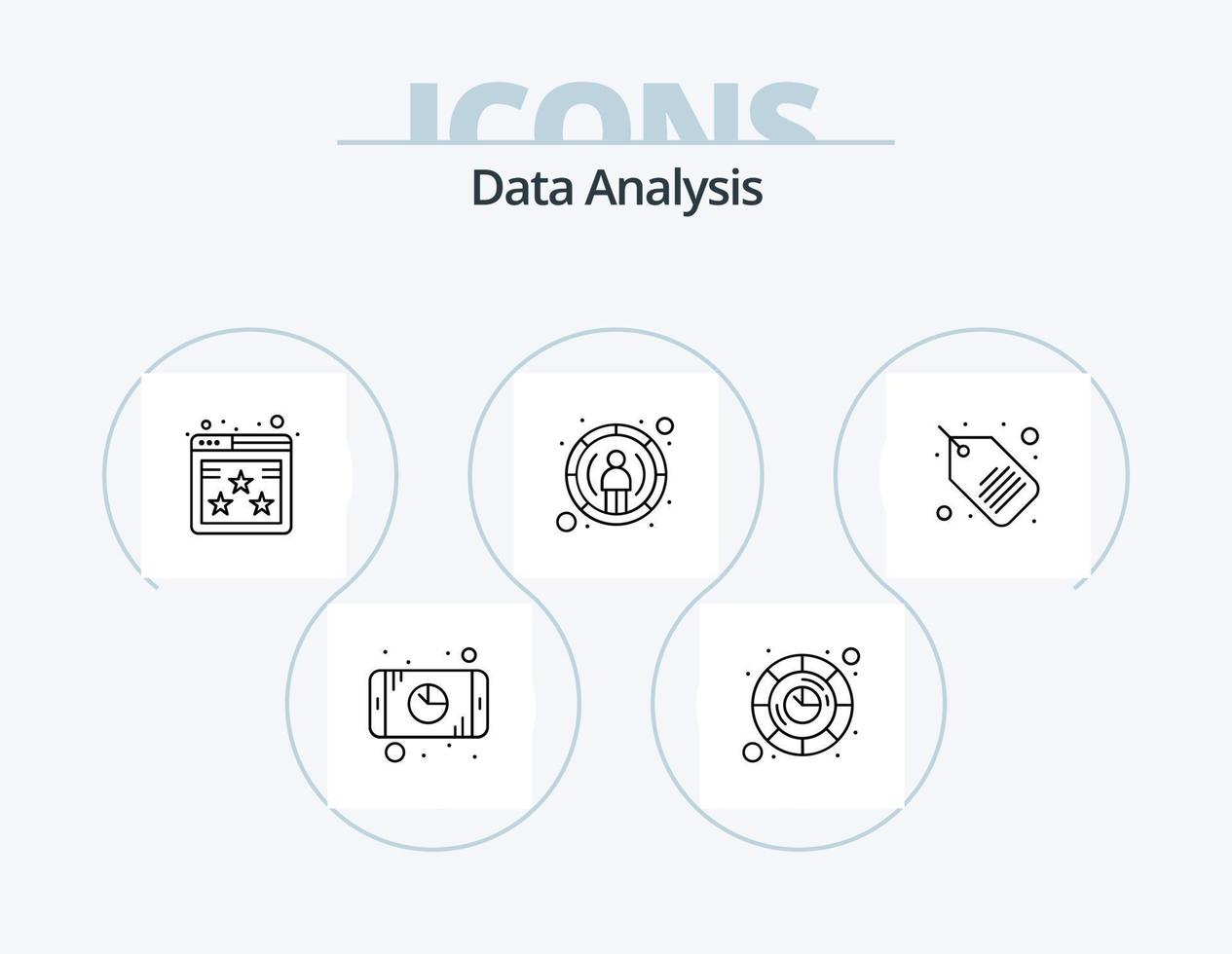 Data Analysis Line Icon Pack 5 Icon Design. analytics. data. report. settings. analysis vector