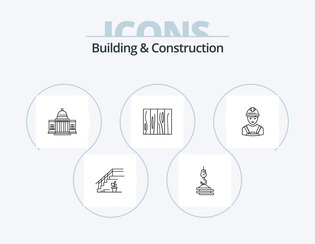 Building And Construction Line Icon Pack 5 Icon Design. build. warning. color. stop. road vector