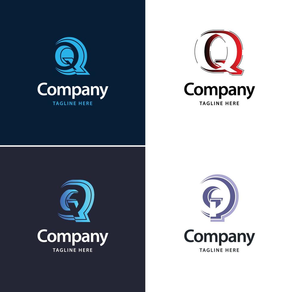 Letter Q Big Logo Pack Design Creative Modern logos design for your business vector