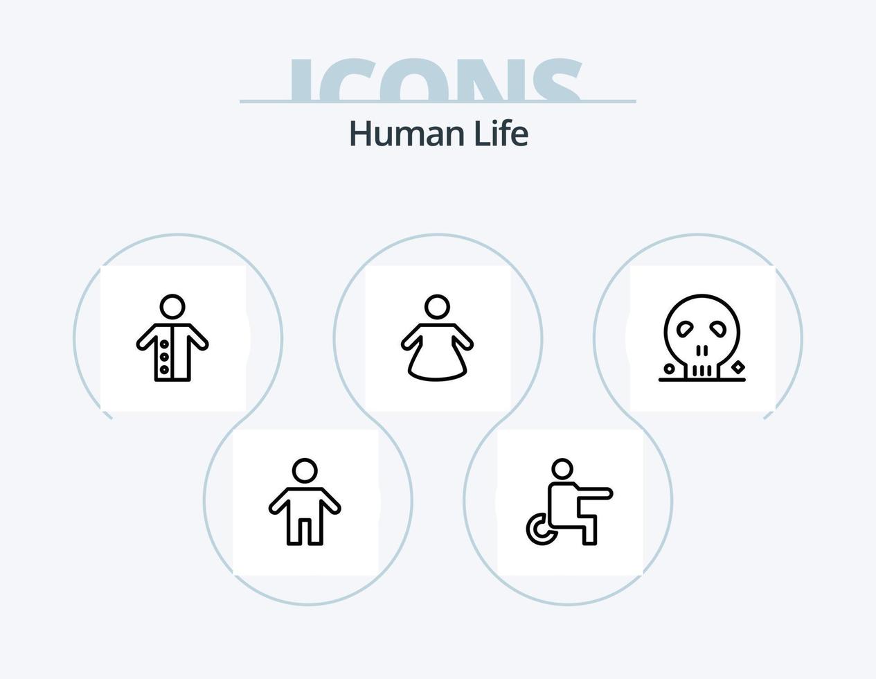 paquete de iconos de línea humana 5 diseño de iconos. desactivado. gente. huesos. oficina. desempleado vector