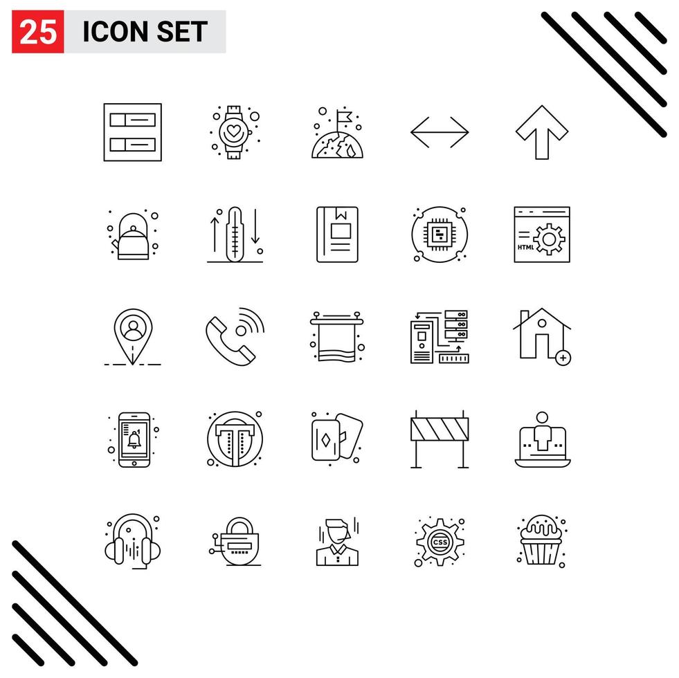 25 iconos creativos signos y símbolos modernos de flecha hacia adelante globo derecha izquierda elementos de diseño vectorial editables vector