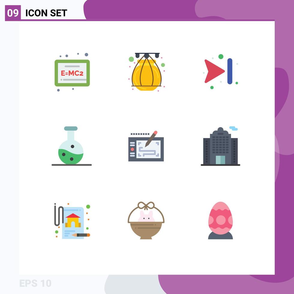 Stock Vector Icon Pack of 9 Line Signs and Symbols for building layout skip presentation tablet Editable Vector Design Elements