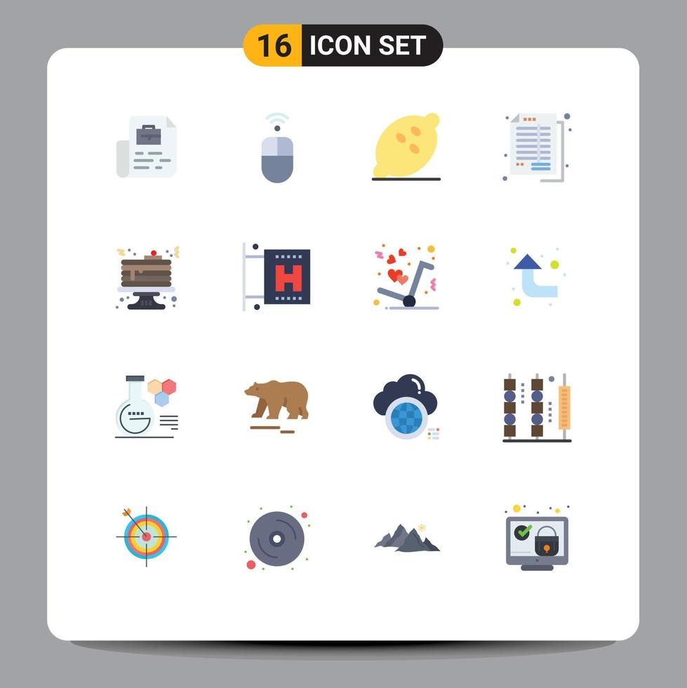 16 Creative Icons Modern Signs and Symbols of bookkeeping balance dessert accounts healthy Editable Pack of Creative Vector Design Elements