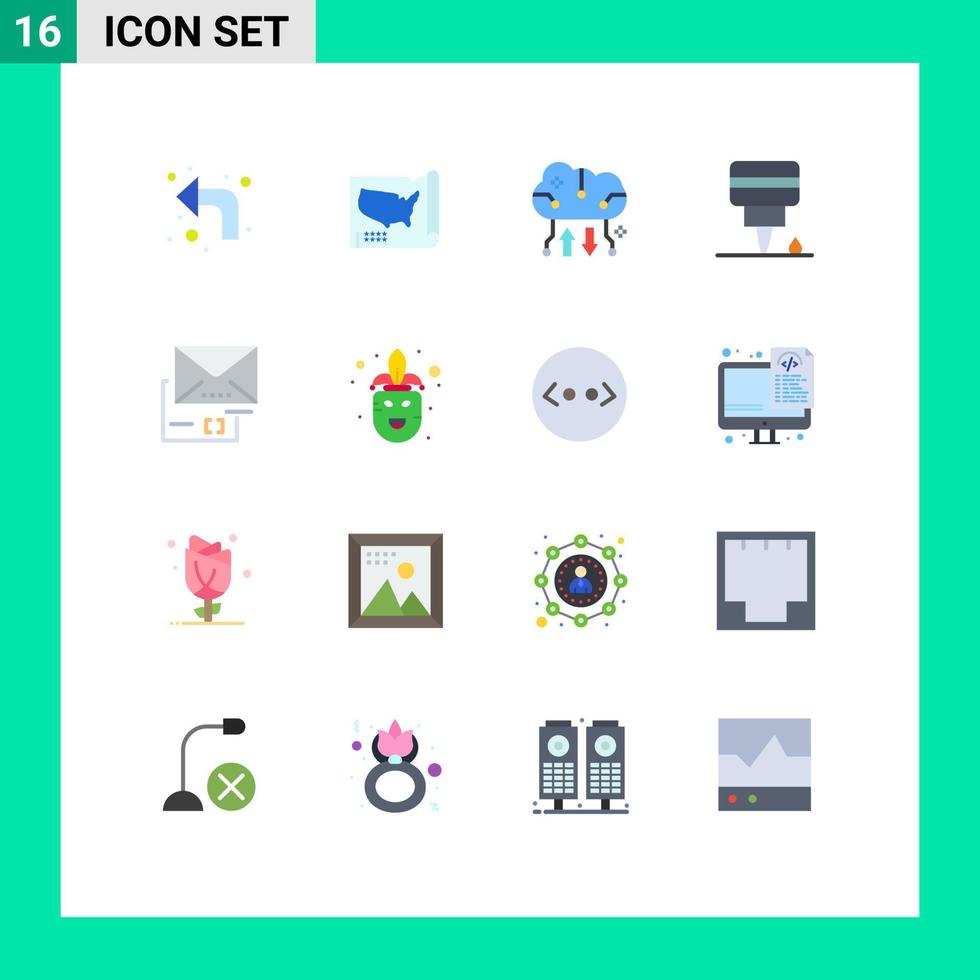 Set of 16 Modern UI Icons Symbols Signs for document oil cloud backup mechanic online storage Editable Pack of Creative Vector Design Elements
