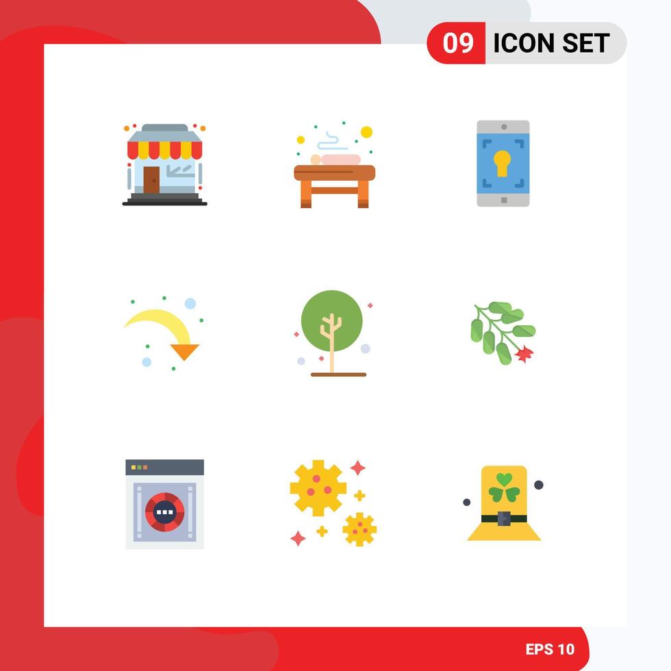 9 Creative Icons Modern Signs and Symbols of green down application right arrow refresh Editable Vector Design Elements