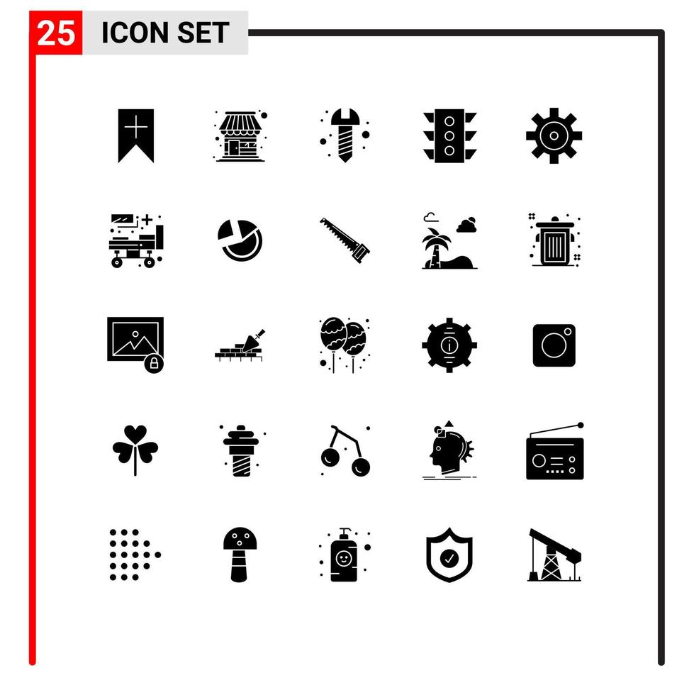 25 Solid Glyph concept for Websites Mobile and Apps vehicles rule diy navigation traffic Editable Vector Design Elements