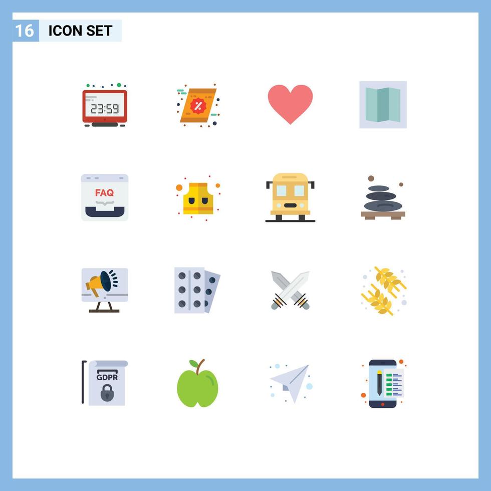 Universal Icon Symbols Group of 16 Modern Flat Colors of contact browser shopping map twitter Editable Pack of Creative Vector Design Elements