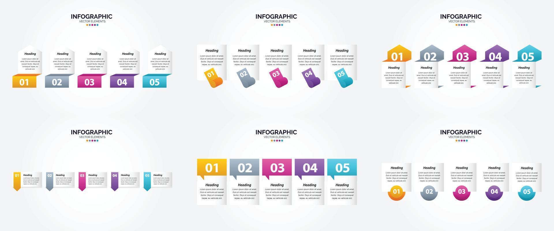 use estas ilustraciones vectoriales para crear impresionantes infografías para publicidad. folletos volantes y revistas. vector