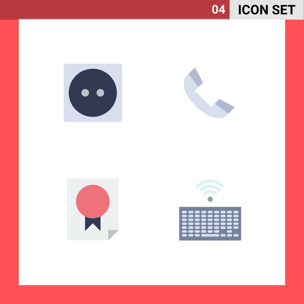 4 Flat Icon concept for Websites Mobile and Apps care data tumble dry ring paper Editable Vector Design Elements