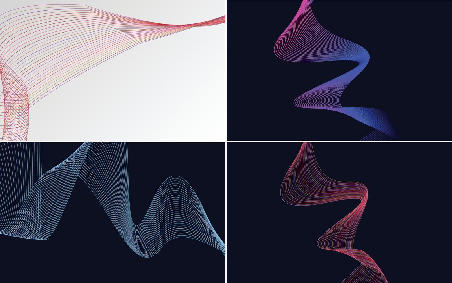 Set of 4 vector line backgrounds perfect for any project