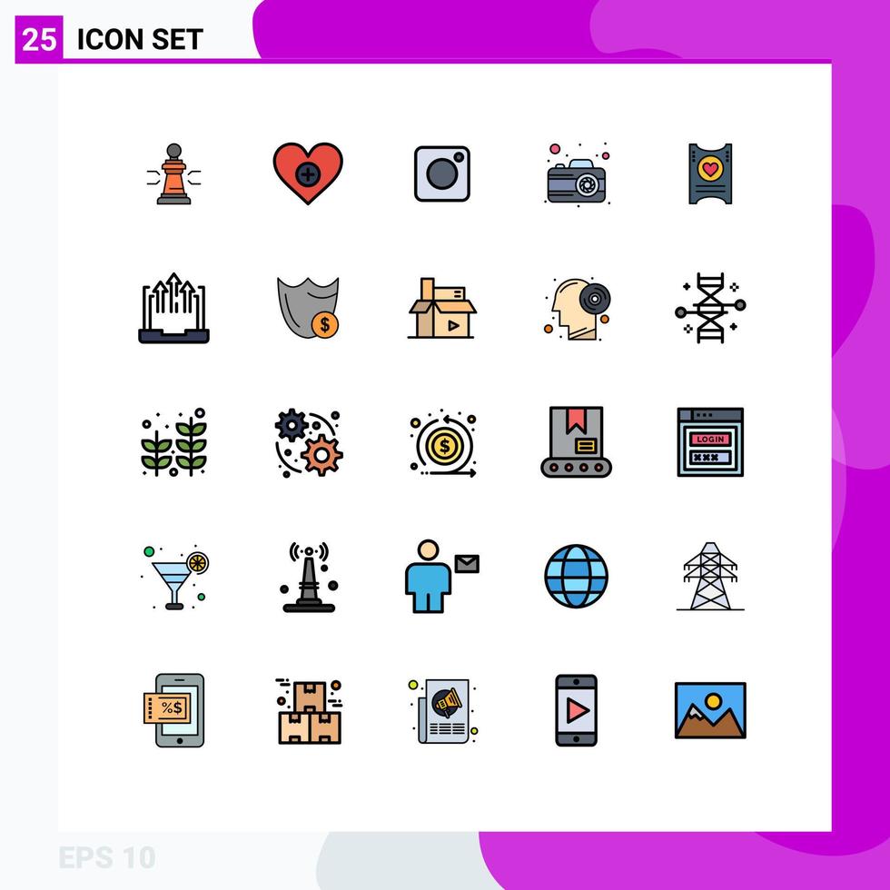 25 Creative Icons Modern Signs and Symbols of photography camera like social instagram Editable Vector Design Elements