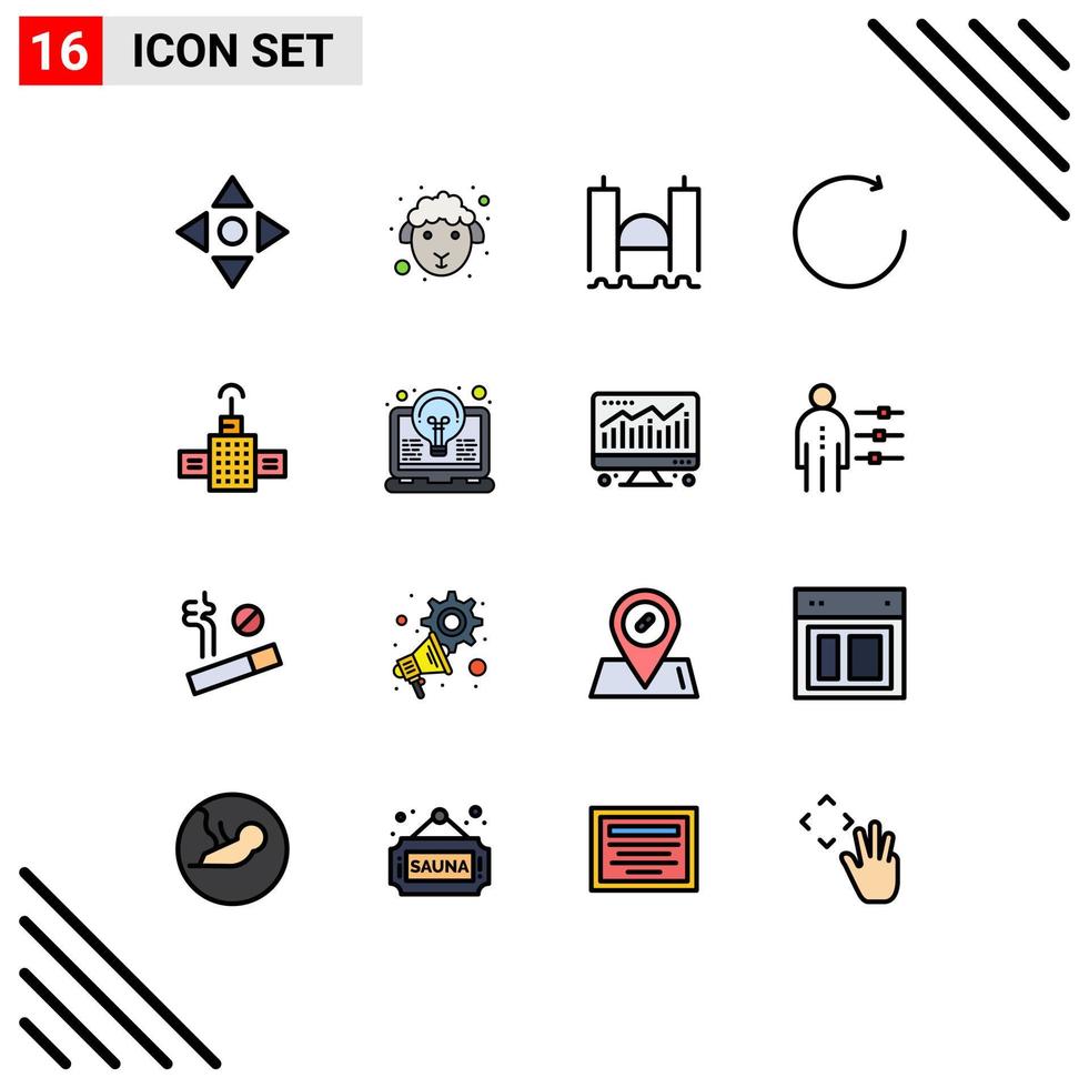 paquete de iconos de vectores de stock de 16 signos y símbolos de línea para gps satelitales flecha de rotación cruzada elementos de diseño de vectores creativos editables