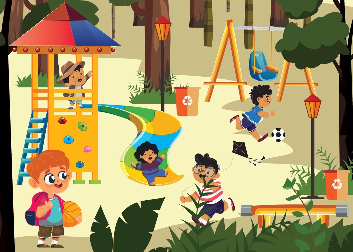 Child Playground Park vector poster