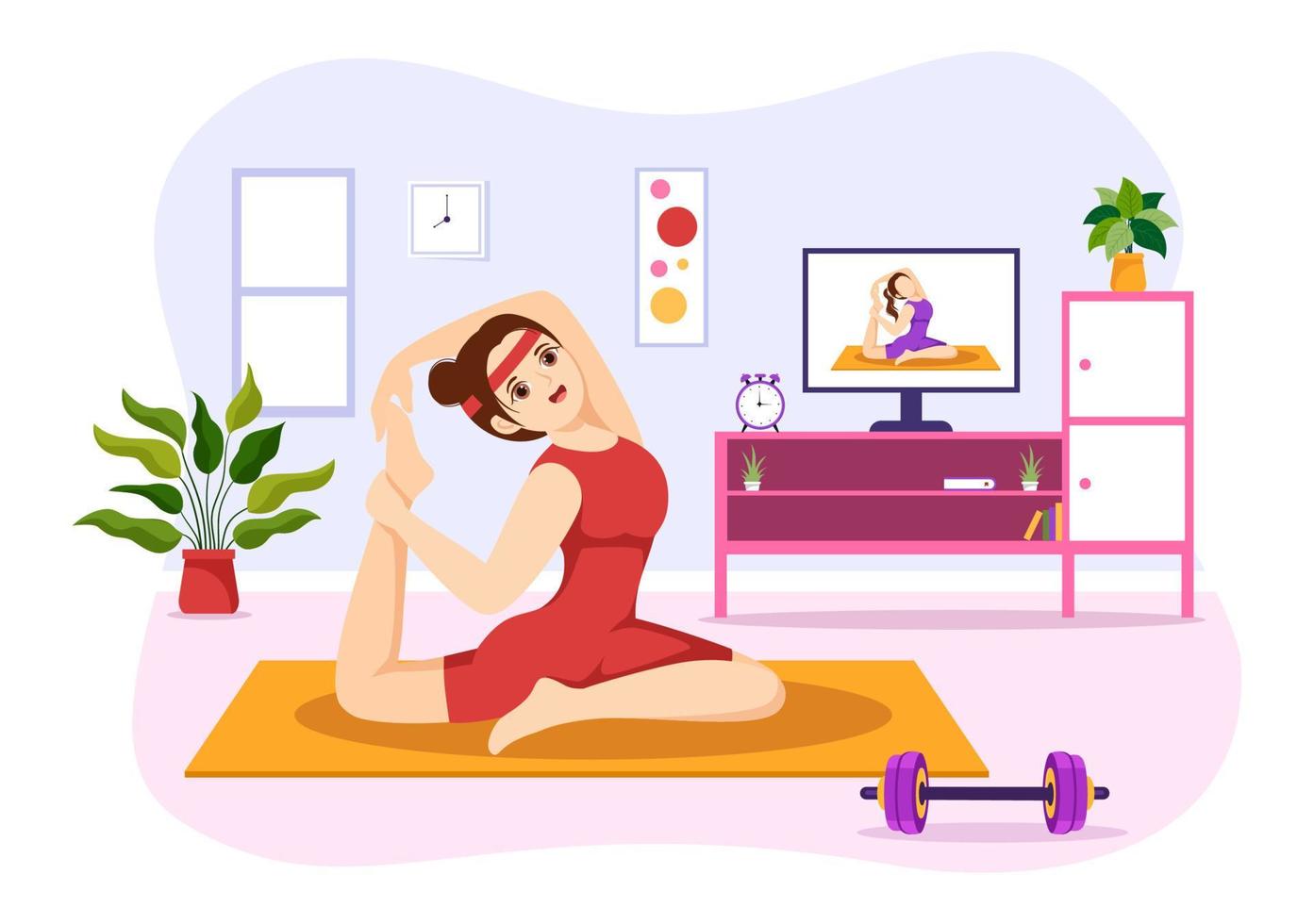 Yoga and Meditation Practices Illustration with Health Benefits of the Body for Web Banner or Landing Page in Flat Cartoon Hand Drawn Templates vector