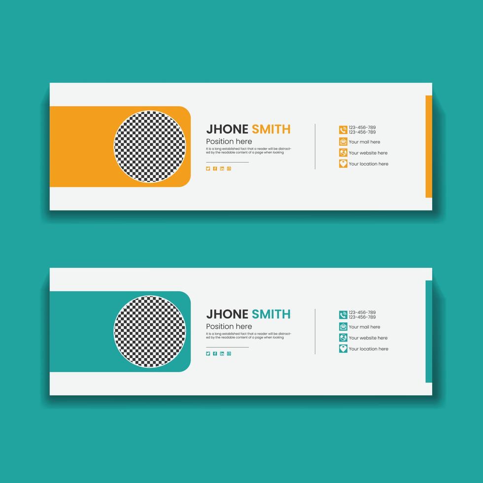 Creative email signature and social media cover design template vector