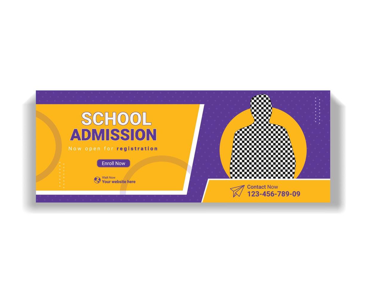 Kids Back to school modern social media cover design template vector