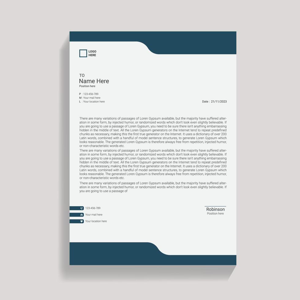 creative vector minimal yellow letterhead template vector design