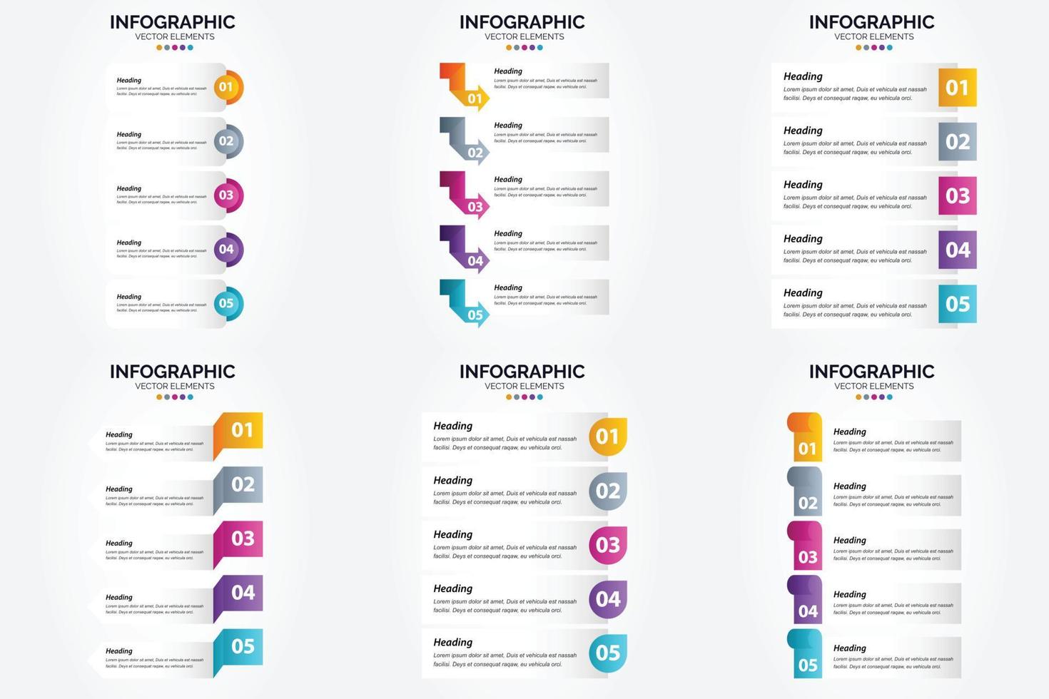 este conjunto de ilustraciones vectoriales es perfecto para crear infografías para publicidad. folletos volantes y revistas. vector