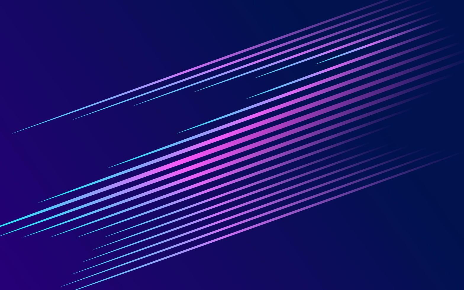 papel pintado abstracto de líneas rectas azules y violetas en el espacio oscuro, textura de luz de neón, fondo de portada. tecnología concepto dinámico de energía para pancarta o volante. vector