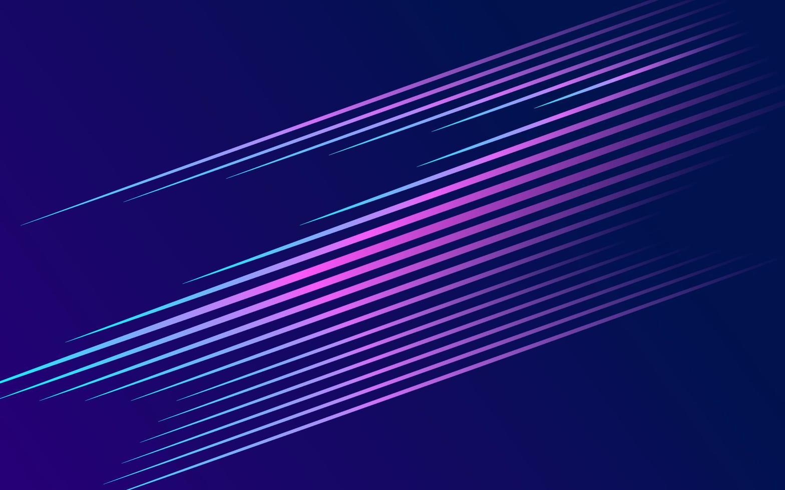 Abstract wallpaper of straight blue and purple lines in the dark space, texture of neon light, cover background. Technology dynamic concept of energy for banner or flyer. vector