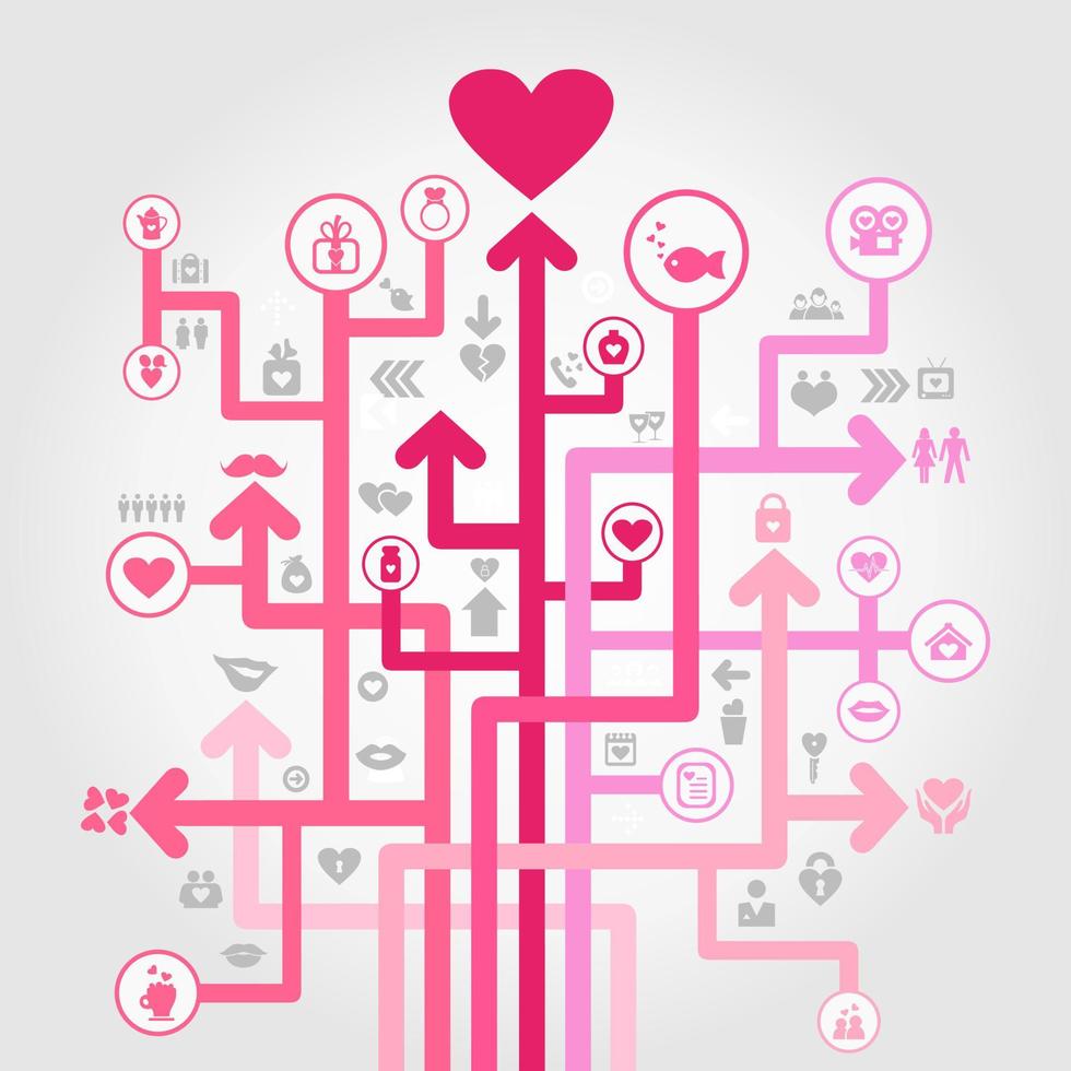 Abstract arrow love. A vector illustration