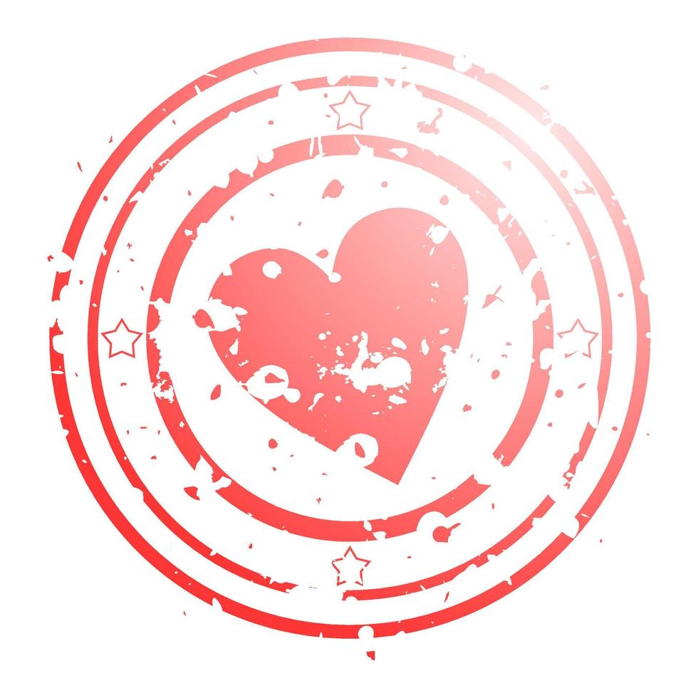 Seal of love in the form of heart. A vector illustration