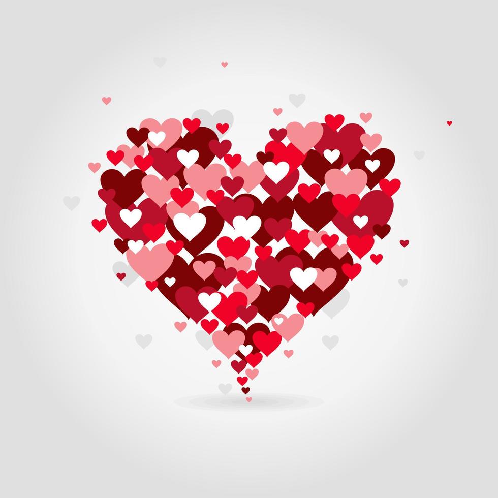 Heart collected from small hearts. A vector illustration