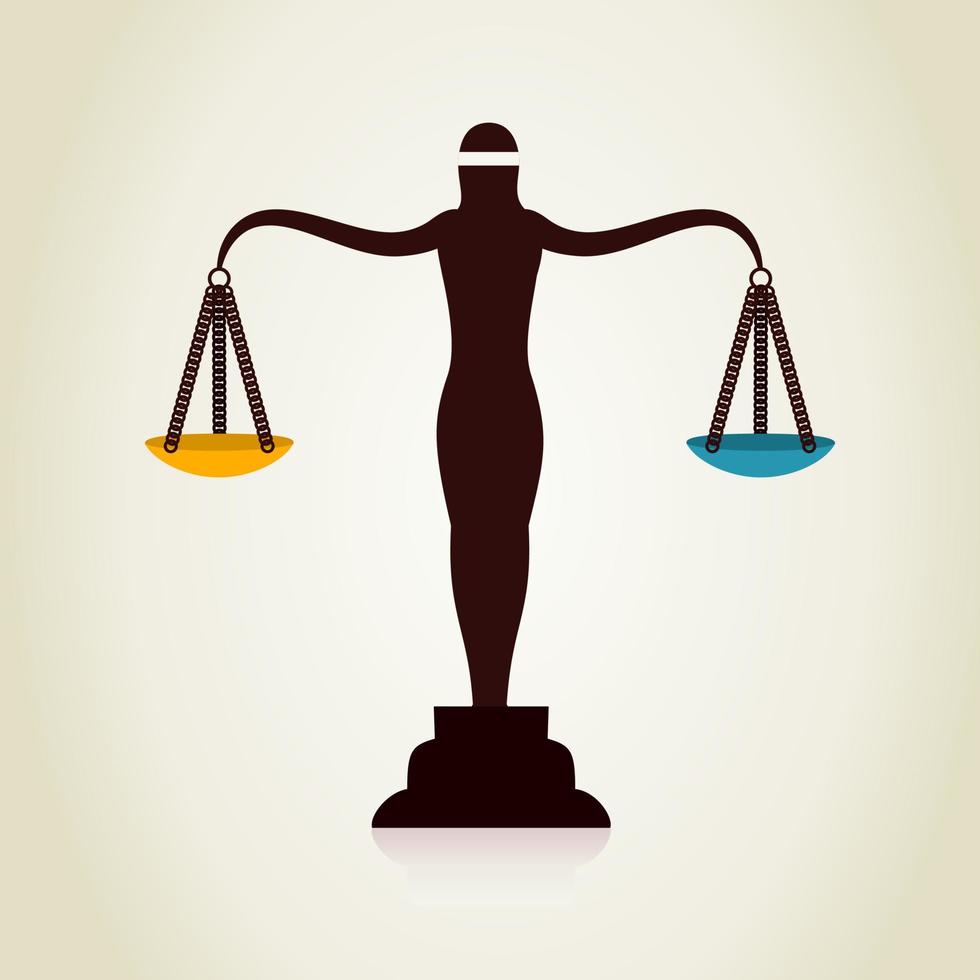 The woman scales blindfold. A vector illustration