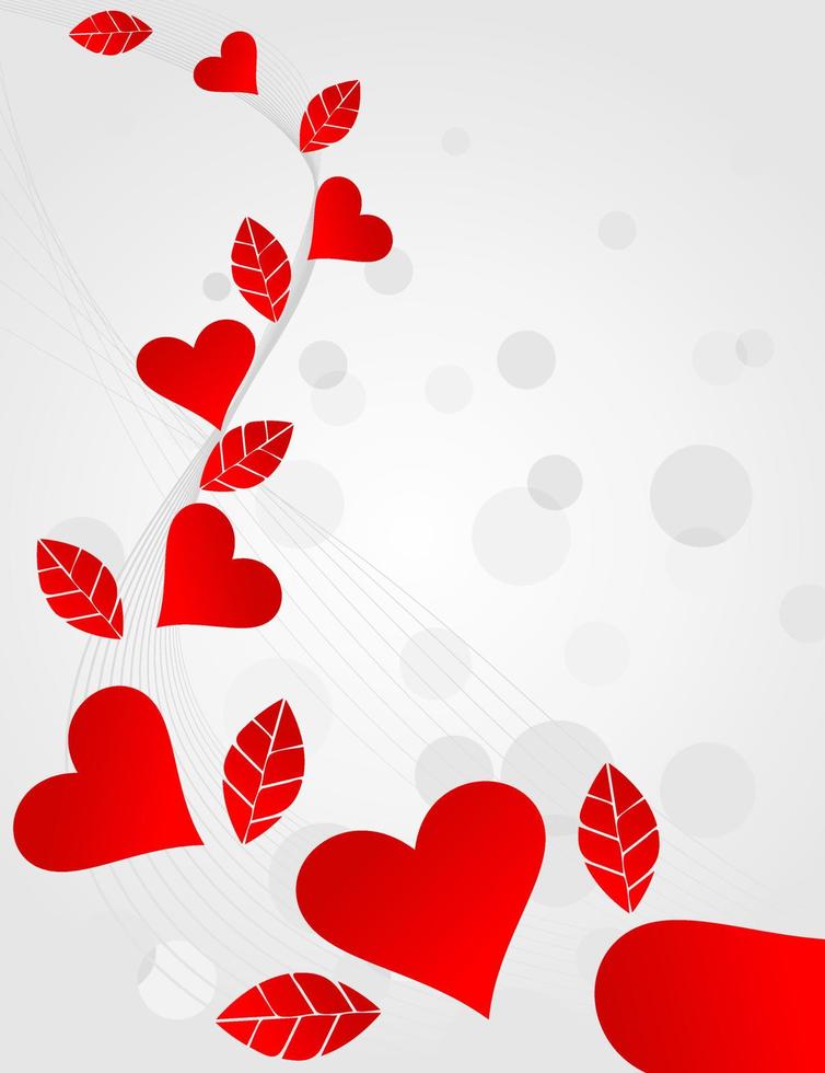 Background of love with red hearts. A vector illustration