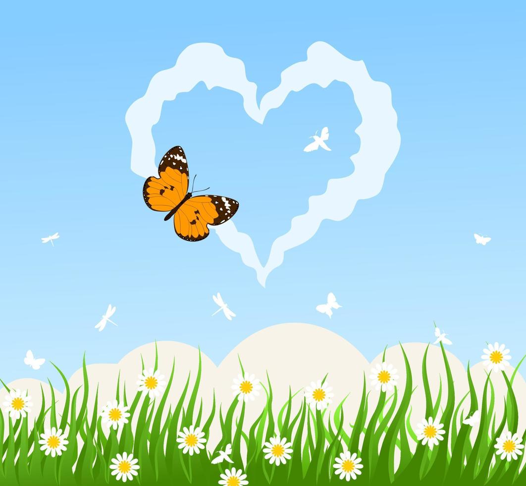 Sign on heart from a cloud. A vector illustration