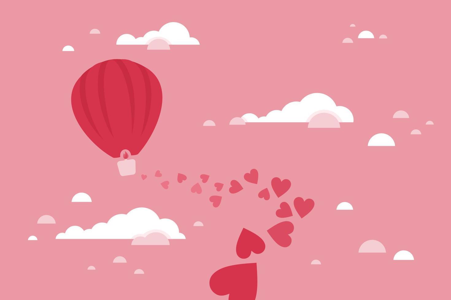 Heart flies out of the balloon. Vector illustration